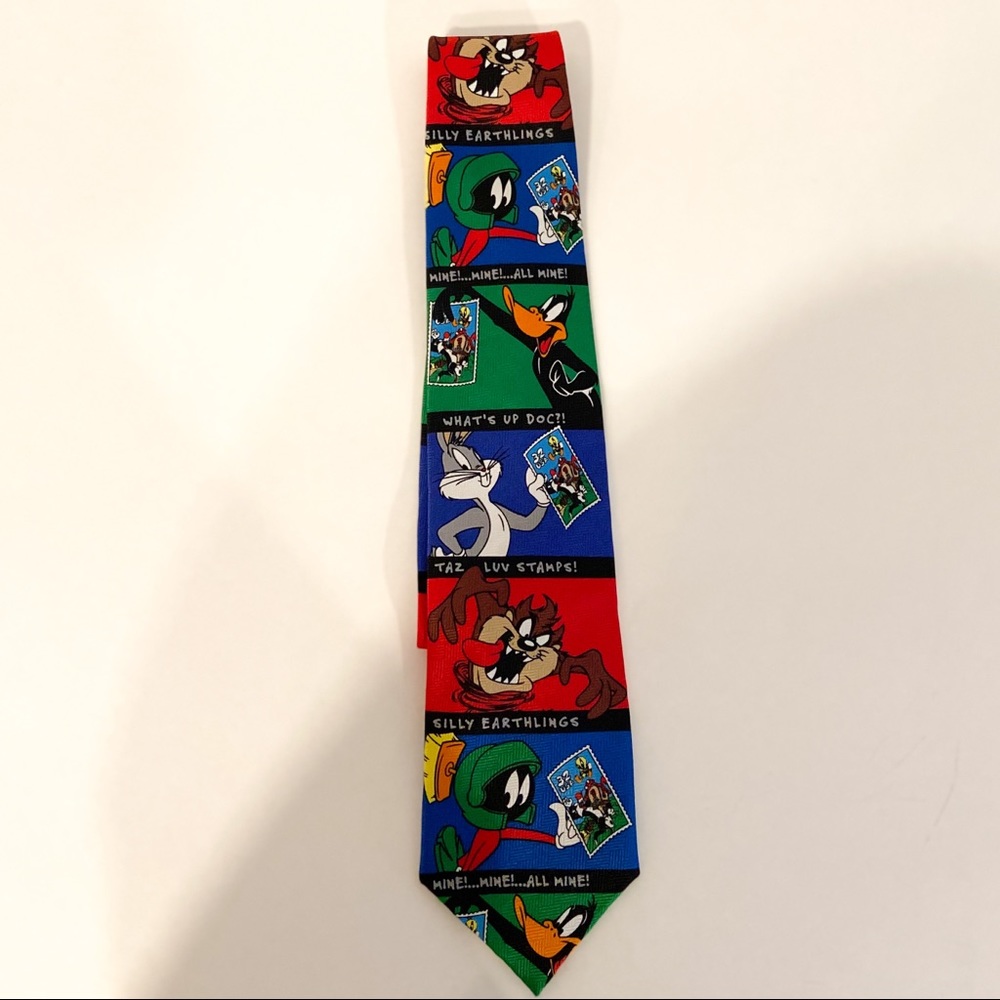 Vintage 1997 Looney Tunes Stamp Collection Tie